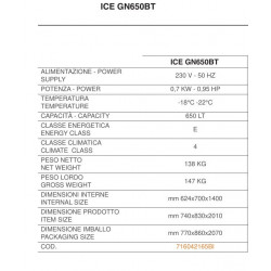 Freezer a colonna in acciaio ICE GN650BT