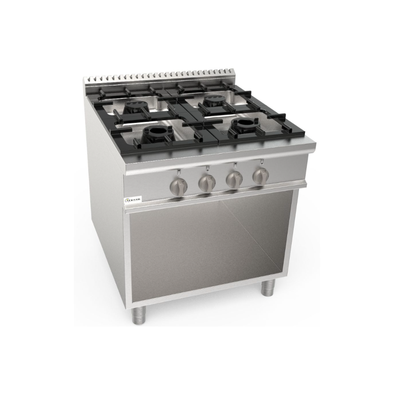 Cucina 4 fuochi a gas su vano aperto serie 90