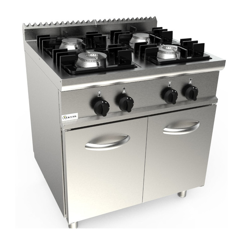 Cucina 4 fuochi a gas su vano aperto serie 70