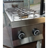 Cucina 2 fuochi a gas serie 65 da appoggio Offcar, potenza gas 9,5 kw, allaccio tubo 1/2", misure cm. 35x63x28,5